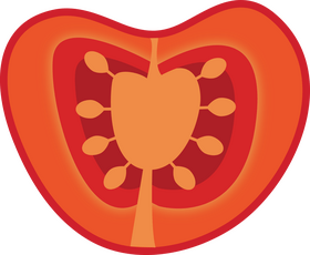 Cut in Half Tomato clipart