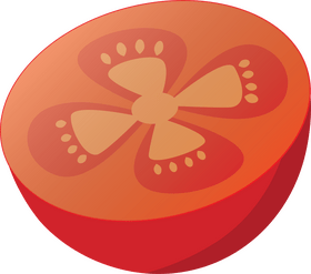 Sliced in Half Tomato clipart