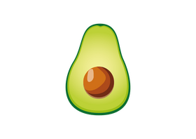 Cut in Half Avocado clipart