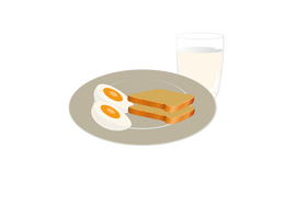 Boiled Egg and Milk clipart