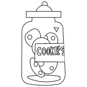 Cookies in a jar free black and white clipart