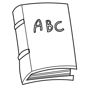 ABC book free black and white clipart