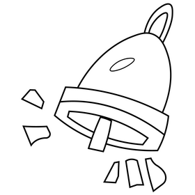 Ringing bell illustration black and white clipart