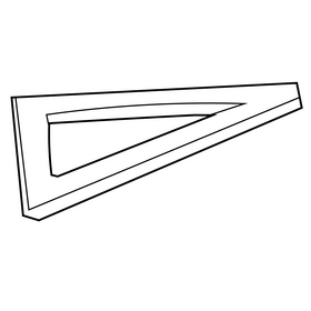 Cartoon triangle black and white clipart