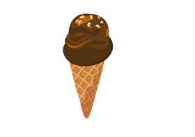 Chocolate Ice Cream in Waffle Cone clipart