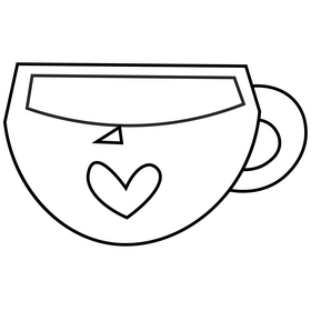 Cartoon mug black and white clipart