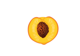 Cut in Half Peach clipart