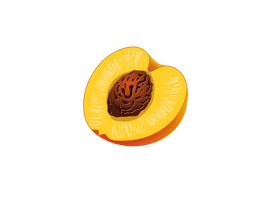 Sliced in Half Peach clipart