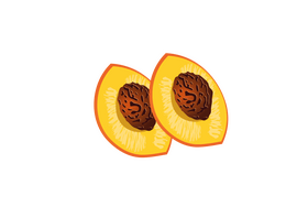 Peach Cut in Half clipart