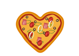 Heart Shaped Pizza clipart