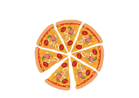 Combo Pizza Cut into Slices clipart
