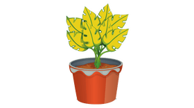 Yellow Plant in a Pot clipart