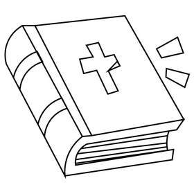 Holy bible book illustration black and white clipart