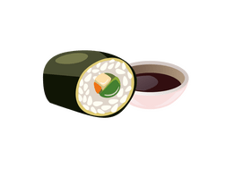 Sushi Roll with Soy Sauce clipart