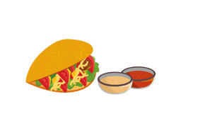 Taco with sauce clipart