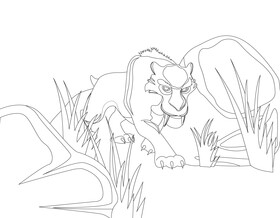 Diego ice age black and white vector