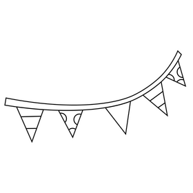 Free flag garland black and white clipart