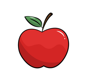 Red apple cartoon clipart