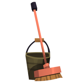 Mop and bucket clipart