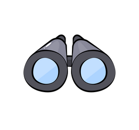 Binoculars cartoon clipart