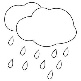 Cloud cartoon black and white clipart