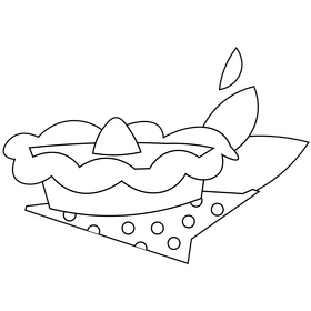 Thanksgiving pie black and white clipart