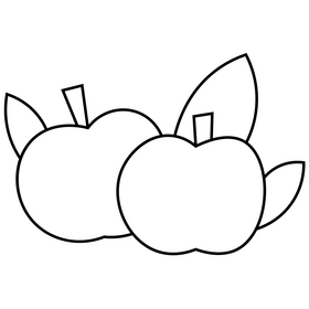 Cartoon apples black and white clipart