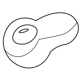 Cartoon avocado black and white clipart