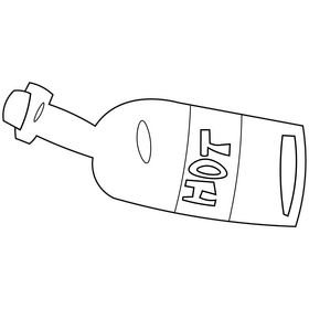 Hot chili sauce black and white clipart