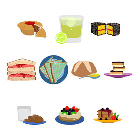 Australian food set vector