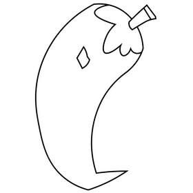 Cartoon chili pepper black and white clipart