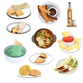Mexican food set vector