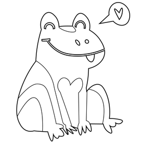 Free wednesday frog black and white clipart