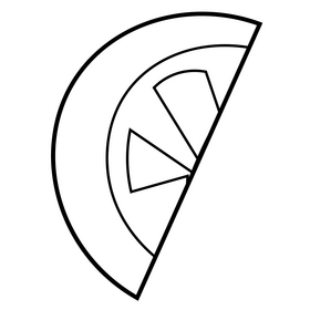 Tomato slice cartoon black and white clipart