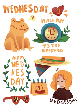 Wednesday halfway to the weekend vector