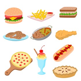 American food set vector