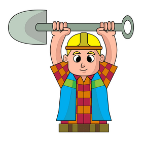 Bob The Builder, Bob with shovel clipart