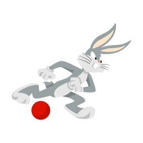Bugs Bunny cartoon character playing football clipart
