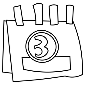 Wednesday calendar black and white clipart