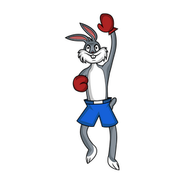 Bugs Bunny boxing clipart