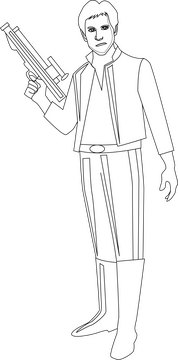 Han Solo black and white clipart