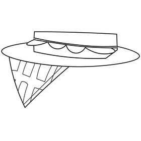 Cartoon sandwich black and white clipart