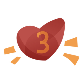 Wednesday heart, three on heart clipart