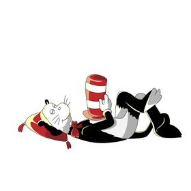 Cat in the Hat sleeping clipart