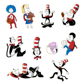 Dr. Seuss The Cat in the Hat set vector