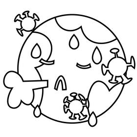 Coronavirus global pandemic black and white clipart