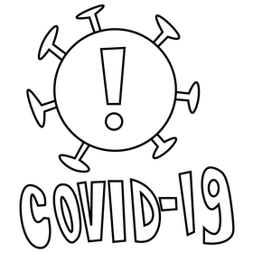 Coronivur Covid 19 drawing black and white clipart