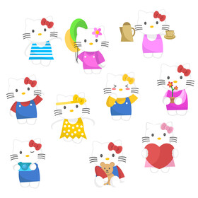 Hello Kitty set vector