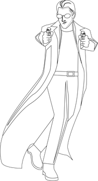 Neo Matrix black and white clipart