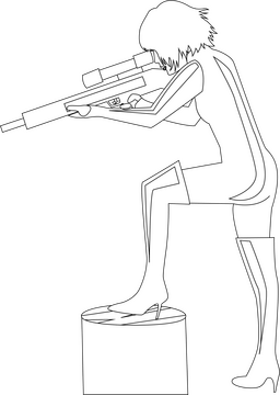 O Ren Ishii black and white clipart